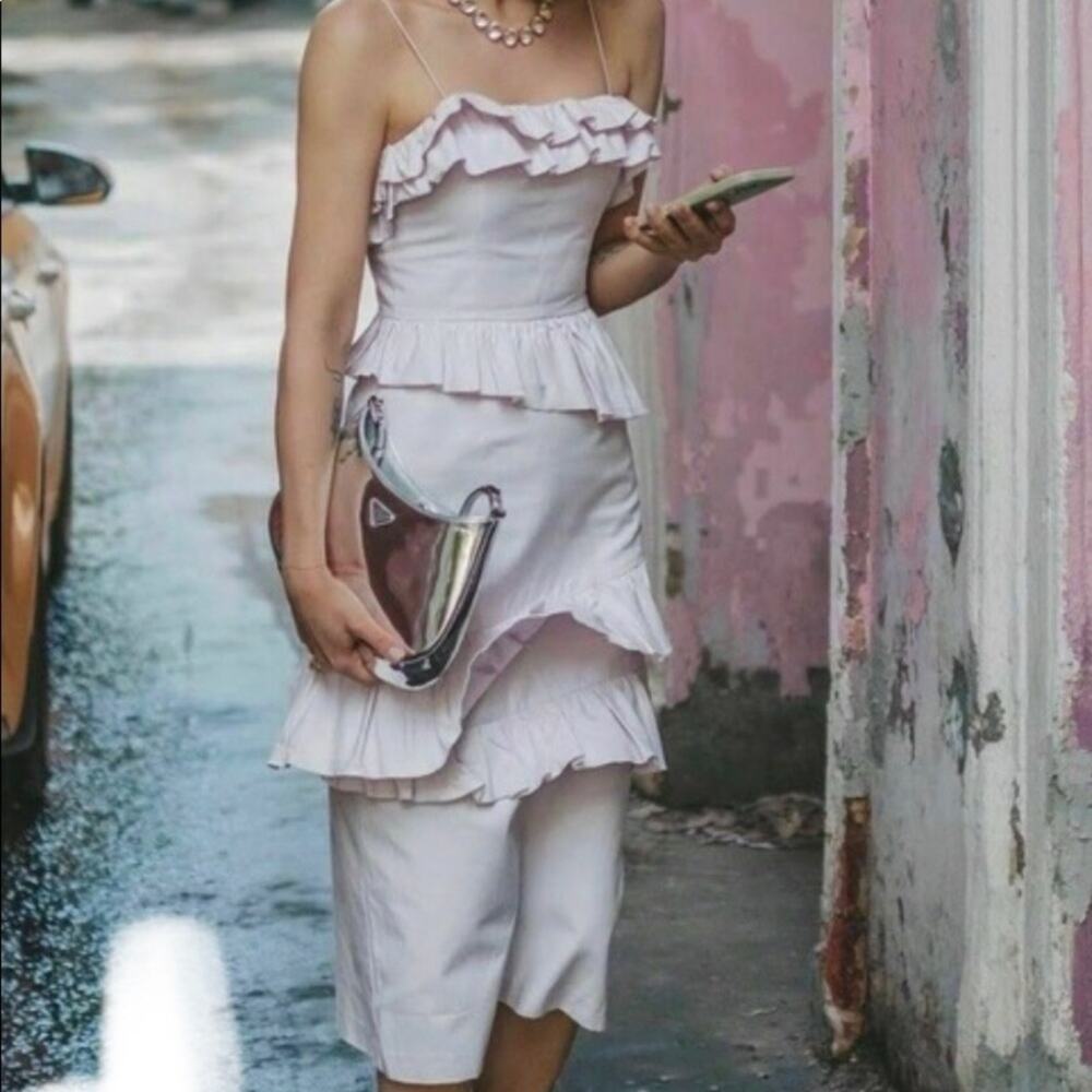 Brock Collection‎ X H&M Lilac Ruffle Midi Dress Size: XL